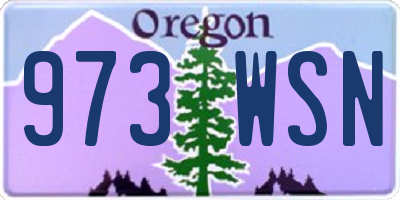 OR license plate 973WSN