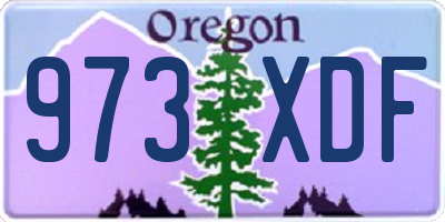 OR license plate 973XDF