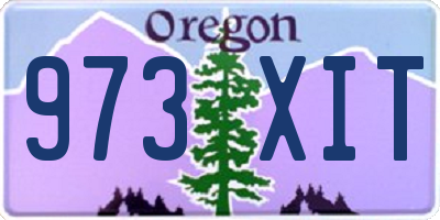 OR license plate 973XIT