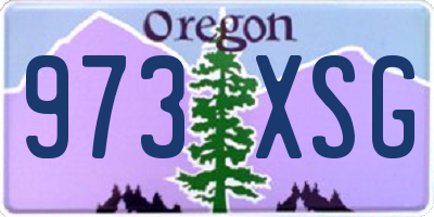 OR license plate 973XSG