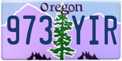 OR license plate 973YIR