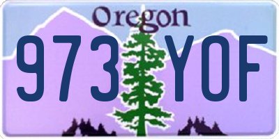 OR license plate 973YOF