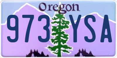 OR license plate 973YSA