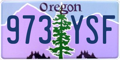 OR license plate 973YSF