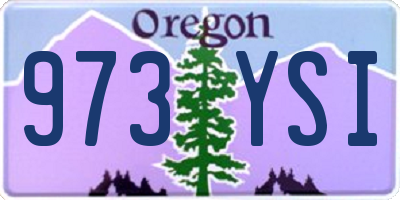 OR license plate 973YSI