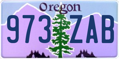 OR license plate 973ZAB