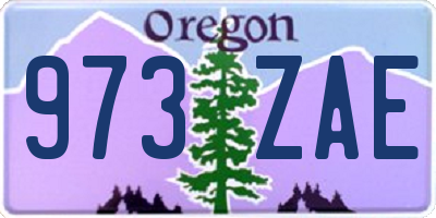 OR license plate 973ZAE