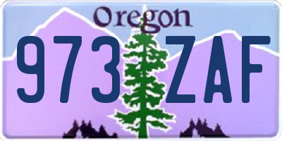 OR license plate 973ZAF