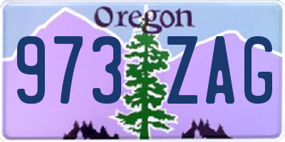 OR license plate 973ZAG