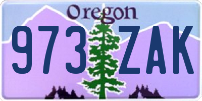 OR license plate 973ZAK