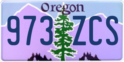 OR license plate 973ZCS