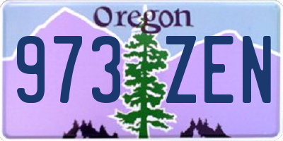 OR license plate 973ZEN