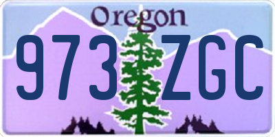 OR license plate 973ZGC