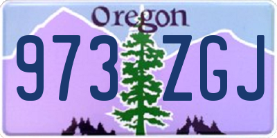 OR license plate 973ZGJ