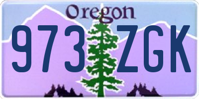OR license plate 973ZGK