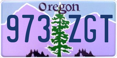 OR license plate 973ZGT