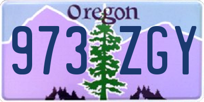 OR license plate 973ZGY