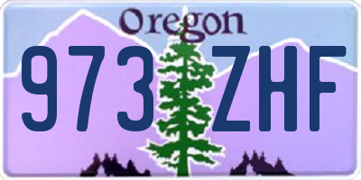 OR license plate 973ZHF