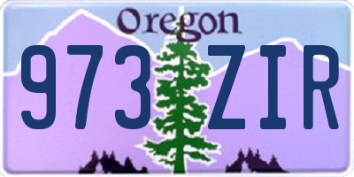 OR license plate 973ZIR