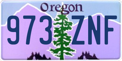OR license plate 973ZNF