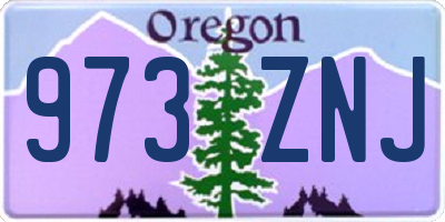 OR license plate 973ZNJ