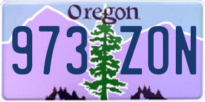 OR license plate 973ZON