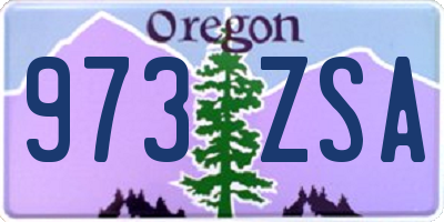 OR license plate 973ZSA