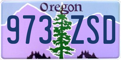 OR license plate 973ZSD