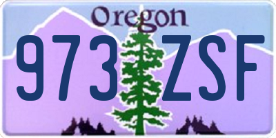 OR license plate 973ZSF