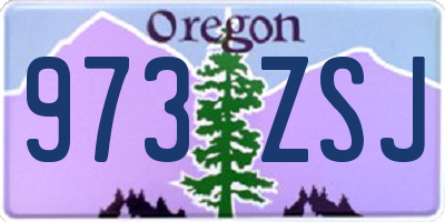 OR license plate 973ZSJ