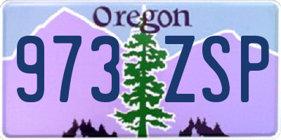 OR license plate 973ZSP