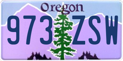 OR license plate 973ZSW