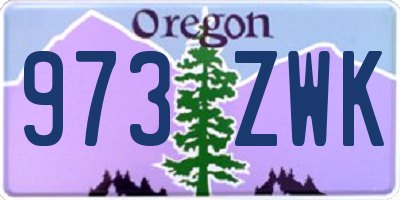 OR license plate 973ZWK