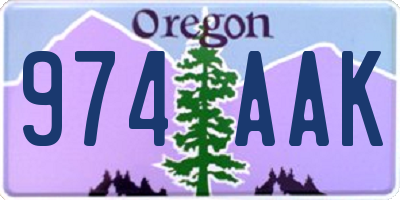 OR license plate 974AAK