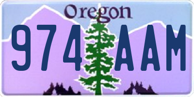OR license plate 974AAM