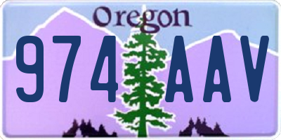 OR license plate 974AAV