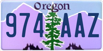 OR license plate 974AAZ