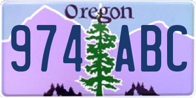 OR license plate 974ABC