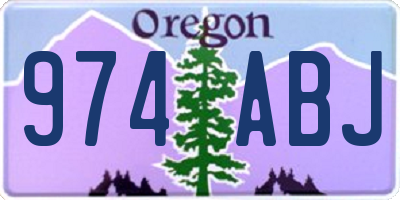 OR license plate 974ABJ