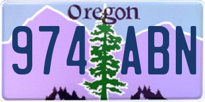 OR license plate 974ABN