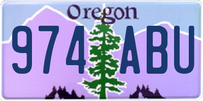 OR license plate 974ABU