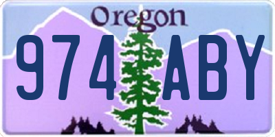 OR license plate 974ABY