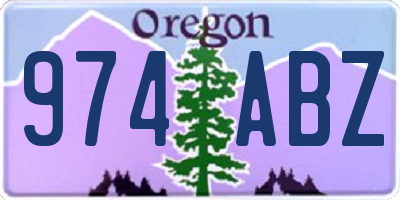 OR license plate 974ABZ