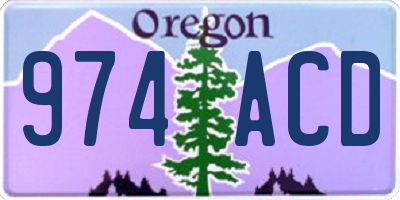 OR license plate 974ACD