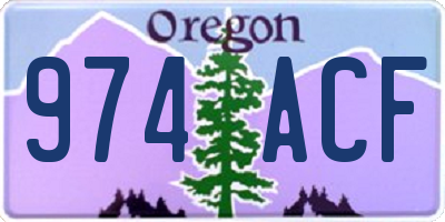 OR license plate 974ACF