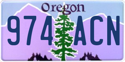 OR license plate 974ACN