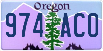 OR license plate 974ACO