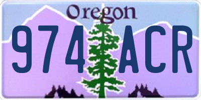 OR license plate 974ACR