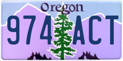 OR license plate 974ACT