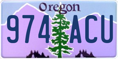 OR license plate 974ACU